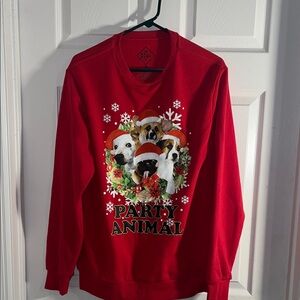 Red Party Animal Crewneck Sweater